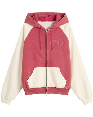TTT MSW Fade Damage Zip Up Hoodie - Pink