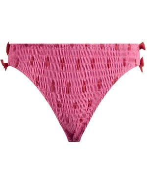 Damson Madder Shirred Bow Bikini Bottom - Pink