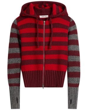 Peachy Den Anita Knitted Zip Hoodie - Red