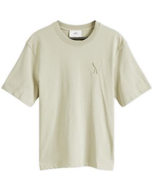Ami Paris Ami Embossed Heart T-Shirt - Natural