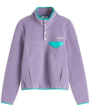 Sporty & Rich Serif Logo Polar Sweatshirt - Purple