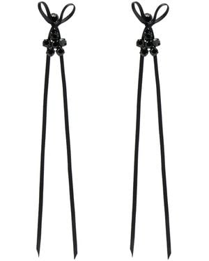 Simone Rocha Mini Daisy Drop Bow Earrings - White