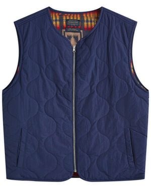 Pendleton Reversible Quilted Vest - Blue