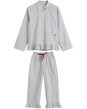 Damson Madder Frill Florie Pj Set - Gray