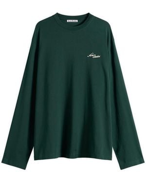Acne Studios Edden Small Venice Logo Long Sleeve T-Shirt - Green