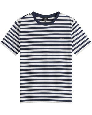 A.P.C. Raye Stripe T-Shirt - Blue