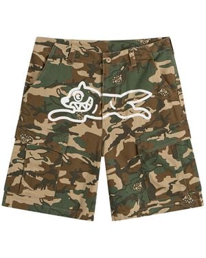 ICECREAM Running Dog Woodland Camo Cargo Shorts - Green