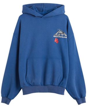 God Made Gm Logo Wrapped Hoodie - Blue