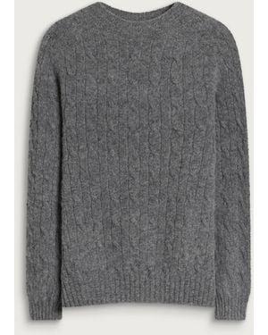 Barbour Scottish Made Cable Crew - Gray