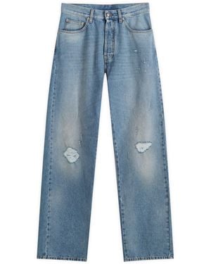 Palm Angels Monogram Loose Fit Jeans - Blue
