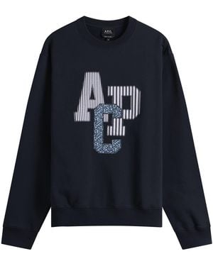 A.P.C. Julien Applique Logo Sweatshirt - Blue
