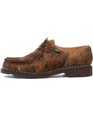 Paraboot Michael Cow Hair Leather Lace Up Derby Shoe - Brown
