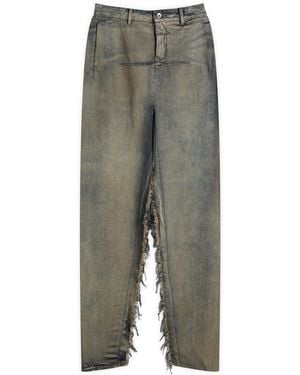 Rick Owens Denim Sliced Maxi Skirt - Gray