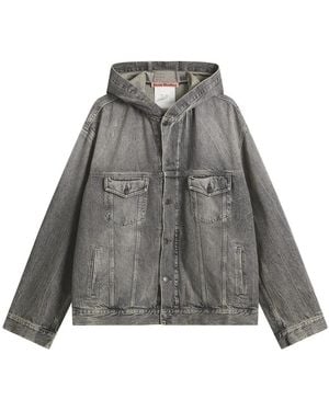 Acne Studios Gothik Wash Hooded Denim Jacket - Grey