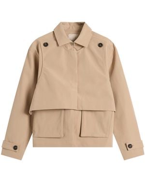 Stel Double Layer Short Trench Coat - Natural