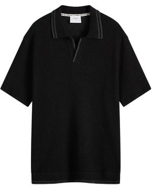 Percival Cassette Knit Polo - Black