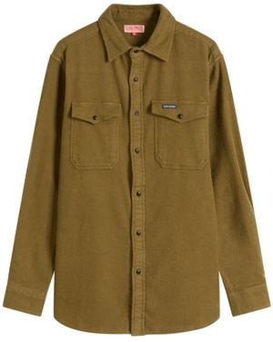 Dubbleware Notched Pocket Flannel Shirt - Green