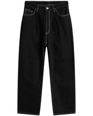 Beams Plus Wide Tapered Denim Jeans - Black