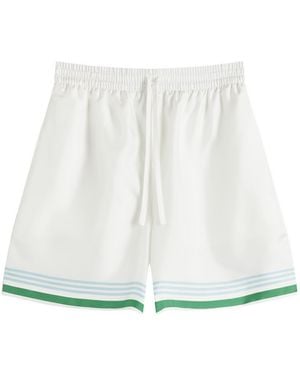 CASABLANCA Tennis Icon Drawstring Shorts - White