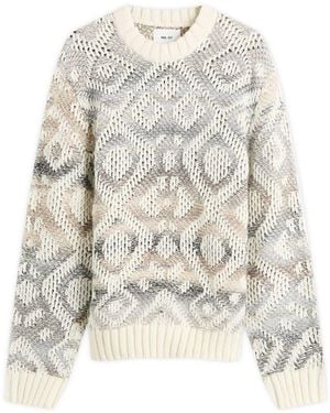 NN07 Brady Geometric Sweater - White