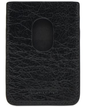 Balenciaga Arena Leather Card Holder - Black