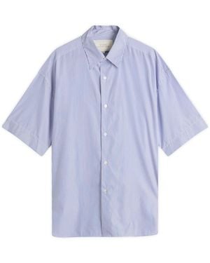 Studio Nicholson Sorono Stripe Short Sleeve Shirt - Blue
