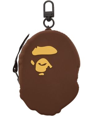 A Bathing Ape Ape Head Silicon Coin Case - Brown