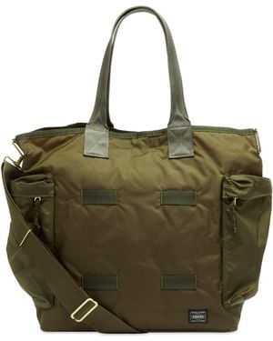 Porter-Yoshida and Co Force 2-Way Tote Bag - Green