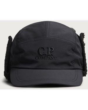 C.P. Company Chrome-R Ear Flap Cap - Black