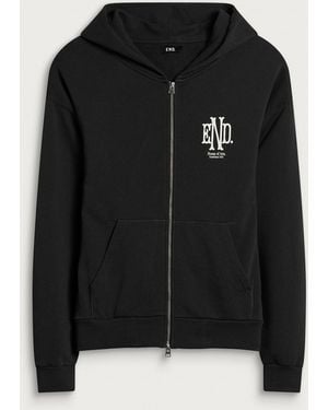 END. Mono Zip Hoodie - Black