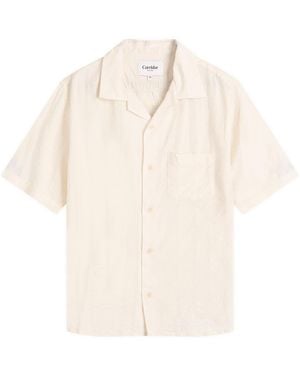 Corridor NYC Striped Seersucker Short Sleeve Shirt - Natural