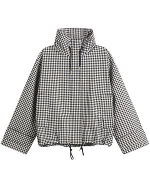 Barbour Bronwyn Check Showerproof Jacket - Grey