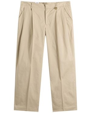 CASABLANCA Pleated Straight Leg Trouser - Natural