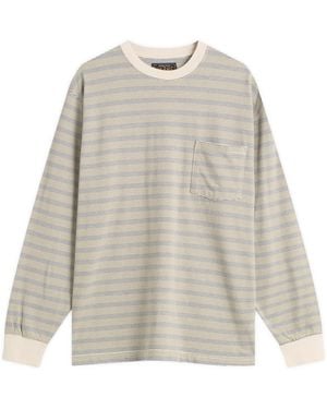 Beams Plus Long Sleeve Multi Pin Pocket T-Shirt - Grey