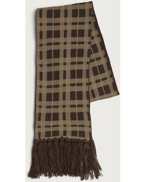 Umbro Check Pattern Knitted Scarf - Natural