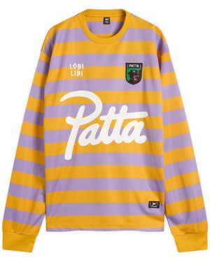 PATTA Stripe Long Sleeve Football Jersey - Orange