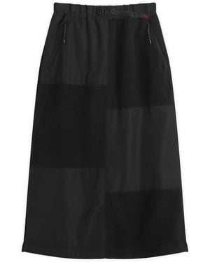 Gramicci Patchwork Fleece Midi Skirt - Black
