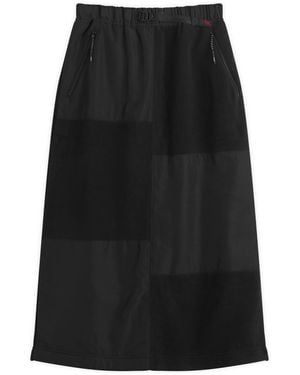 Gramicci Patchwork Fleece Midi Skirt - Black