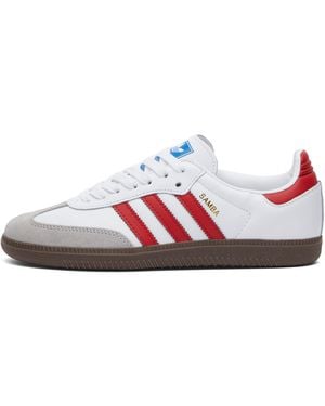 adidas White And Better Scarlet Samba Og Sneakers