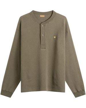 Human Made Henley Neck Small Heart Shirt - Green