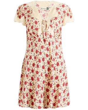 RIXO London Lacie Floral Mini Dress - Orange