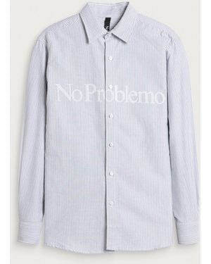 No Problemo Oxford Stripe Ls Shirt - Blue