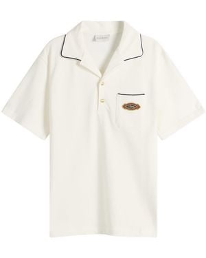 Drole de Monsieur Open Collar Polo Shirt - White