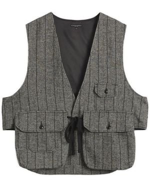 Engineered Garments Herringbone Wool Fowl Vest - Black