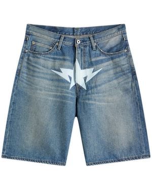 A Bathing Ape Twin Sta Relaxed Fit Denim Shorts - Blue