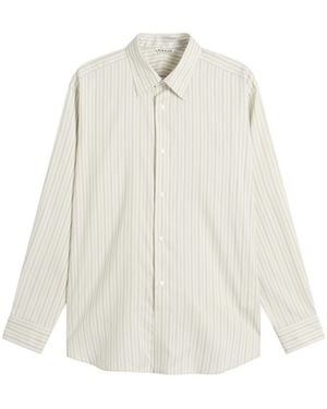 AURALEE Cotton Silk Stripe Shirt - White
