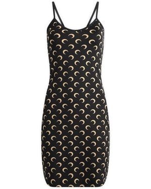 Marine Serre Moon Printed Mini Dress - Black