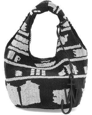 JW Anderson Mini Beaded Shopper Bag - Black