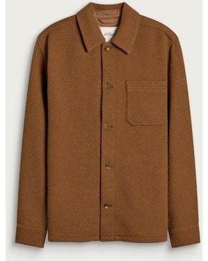 Les Deux Twill Wool Overshirt - Brown