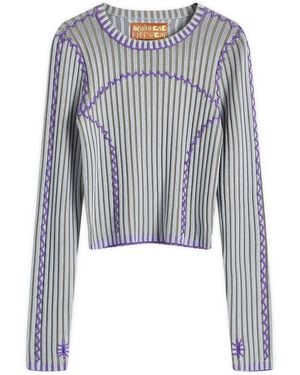 Brain Dead Mariel Sport Knit Long-Sleeve Top - Blue